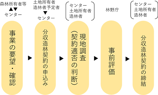 分収造林契約の締結プロセス図