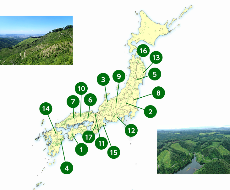 事例地域を指示した地図