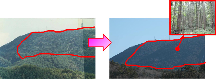 昭和63年と現在（平成23年）の比較写真