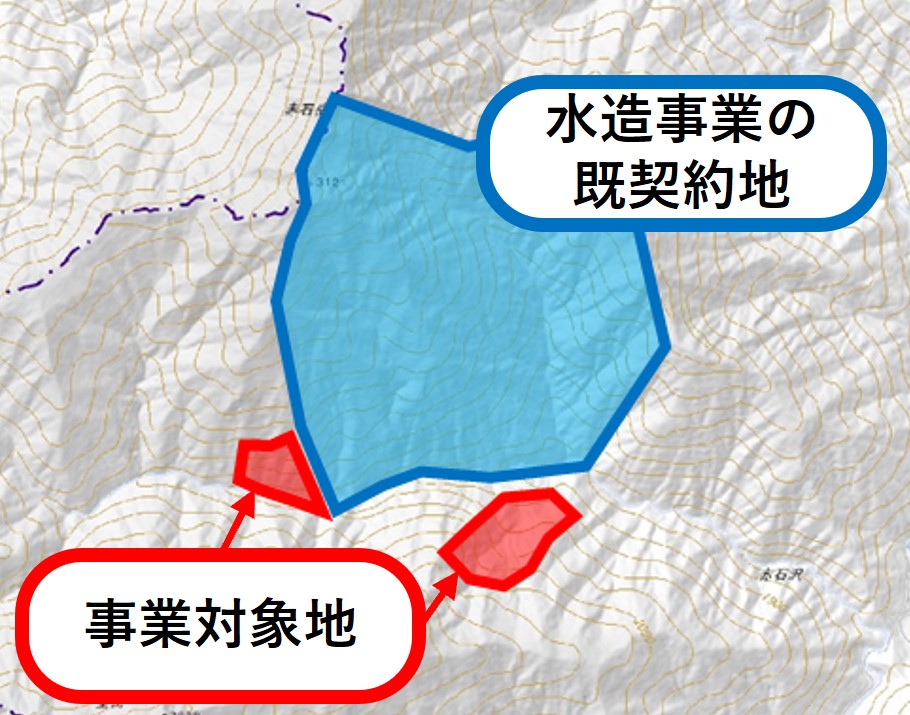 分収造林契約地の周辺図